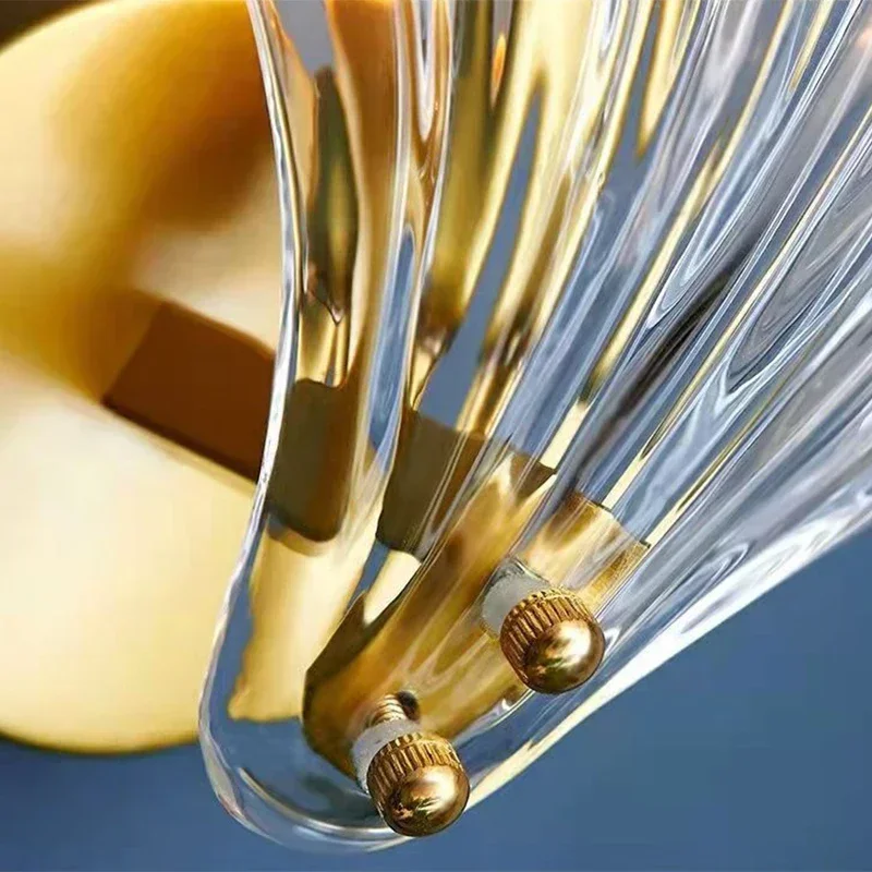 シンプルなガラスシェルウォールランプ寝室リビングルーム廊下ライト-e14-ベッドサイドランプ屋内装飾器具-ac-220v