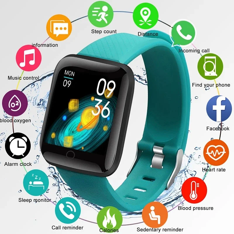 

Smart Watch for Apple Android Men Women Bluetooth Fitness Tracker Sport Wristwatch Heart Rate Blood Pressure Smartwatch men