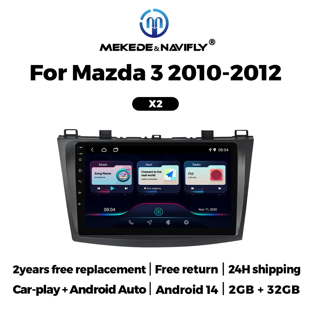 NEW 2025 Android 14 Car Radio For Mazda 3 2010 2011 2012 Car Autoradio Multimedia Video Player Navigation GPS CarPlay Stereo