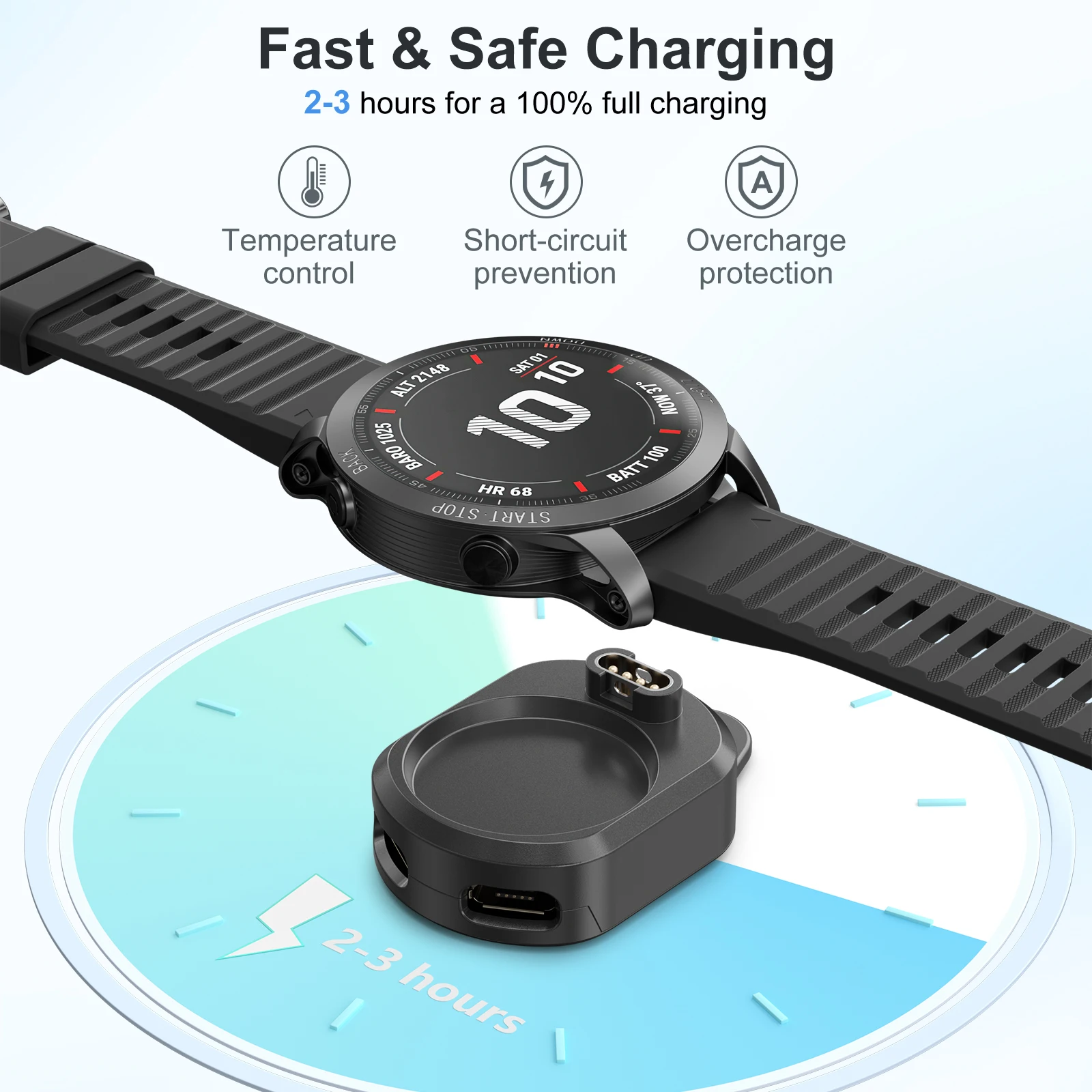 2 في 1 نوع C/مايكرو USB ساعة محول الشحن ل Garmin Fenix 7 7S 7X 6 6S 5 5X Venu2/Sq Vivoactive 3 4 شاحن حوض محول