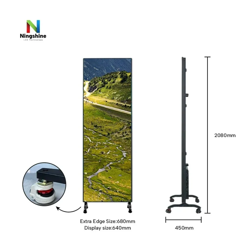 custom.640x1920mmMillimeter full colorP1.86 P2 P2.5Bracket Poster Light Emitting Diode Display Screen Wireless Control Digital L