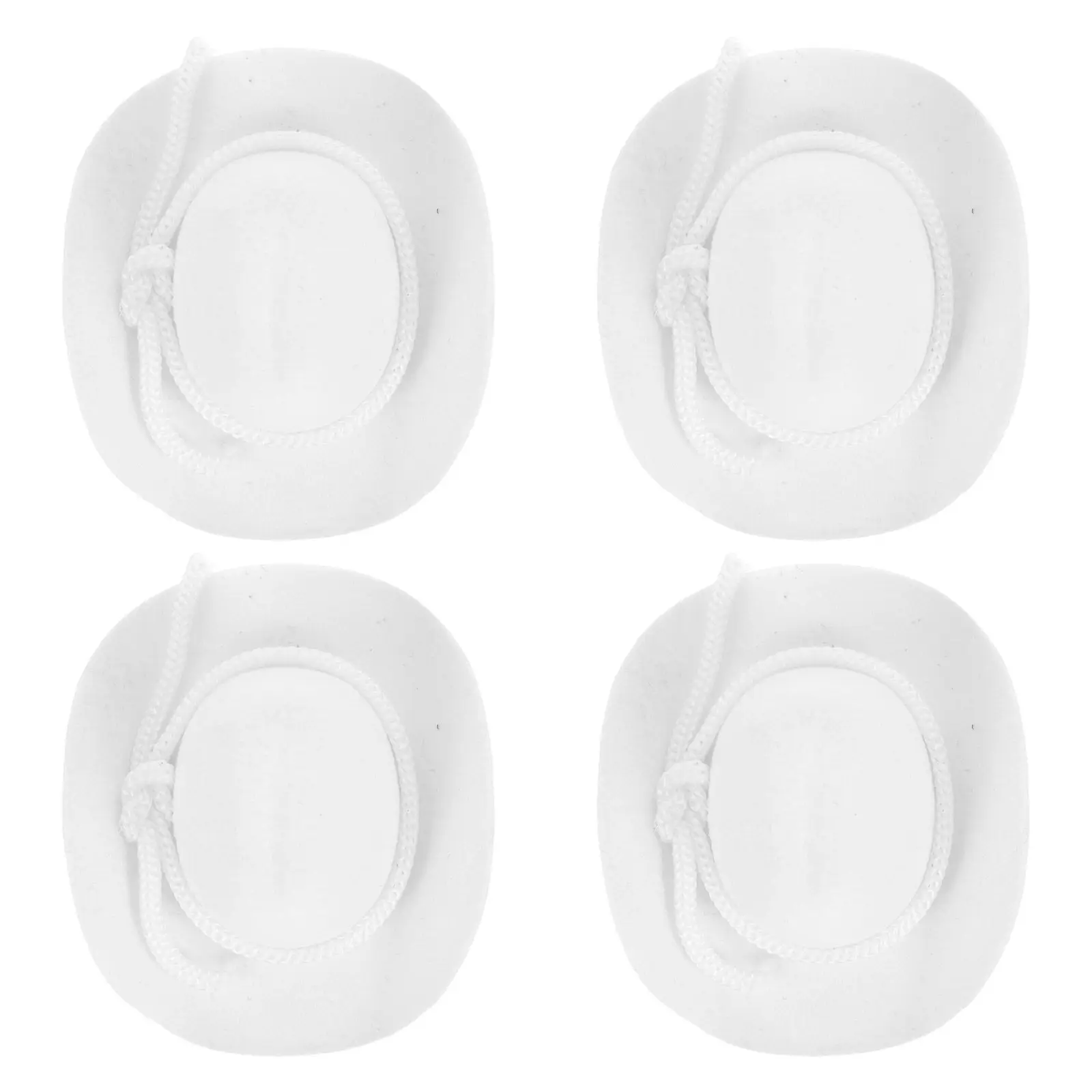 

4Pcs Mini Cowboy Hats Flocked Smooth Tiny Hats for Dollhouse Decor DIY Crafts Miniature Cowboy Ornaments