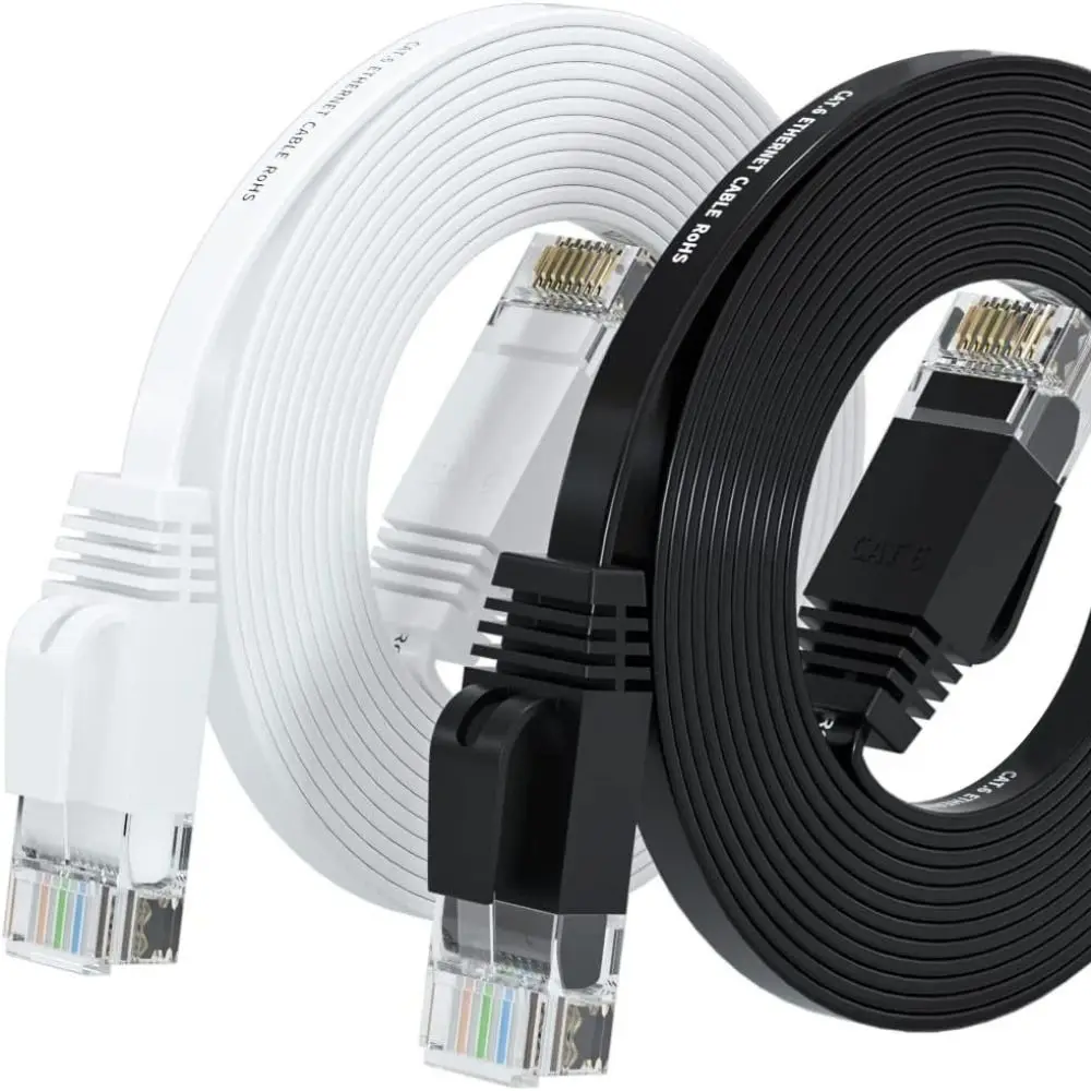 Flat Design Cat6 Ethernet Cable 1000Mbps Support Gigabit High Speed Ethernet Patch Cable Flexible Cable Shielded Cord