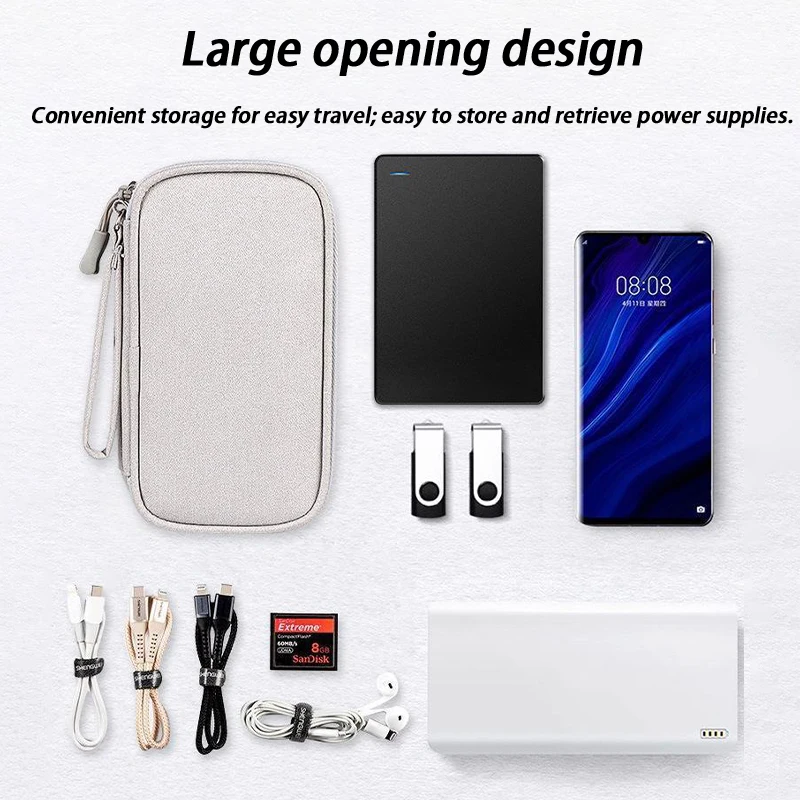 USB Charger Travel Organizer Bag – Mesh-Lined Portable Case for Cables, Adapters & Power Banks, Keeps Tech Gear Tidy