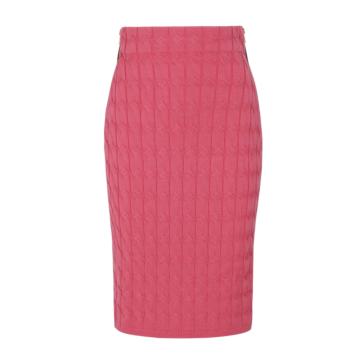 

2697 New Summer Women 2 Piece Set Knitted Long Sleeve Top Zipper High Waist Hip Wrapped Skirt Commuter Outfit