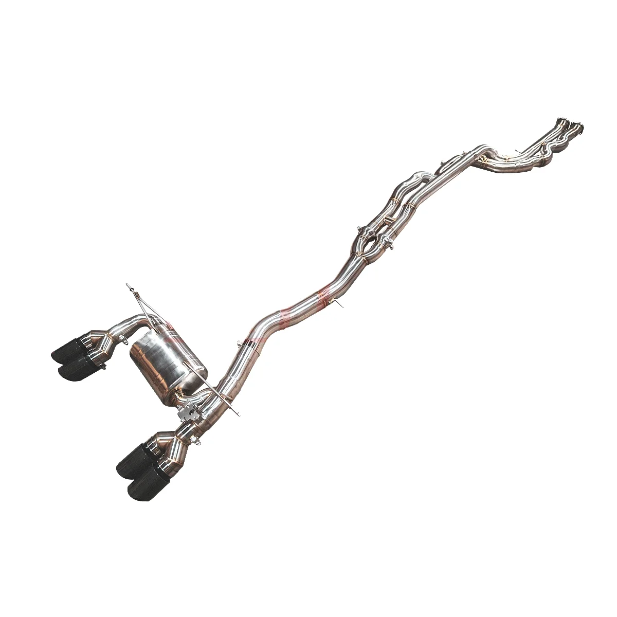 EXR Stainless Steel Exhaust Pipe Double-sided Side Outlets Valves 1.5mm Thick Smooth Finish Mid Tail Section Tank 300 SUV M3