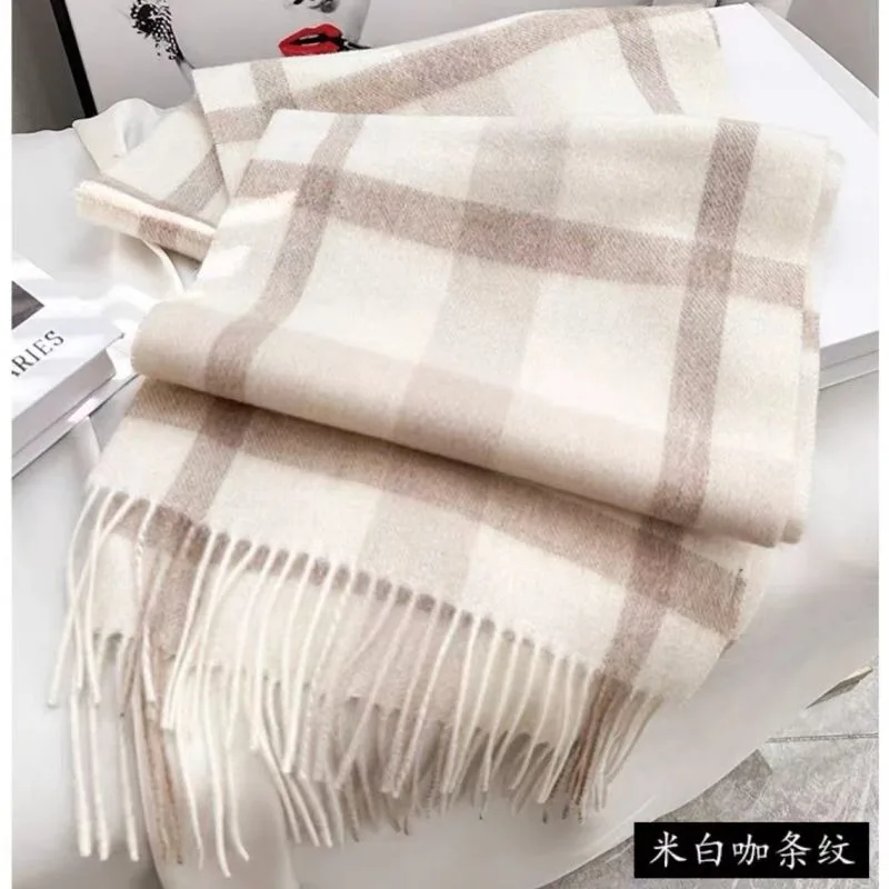 2024 New Scarf Korean Fashion Checkered Winter Thickened Student Couple Scarf Autumn Warm Shawl