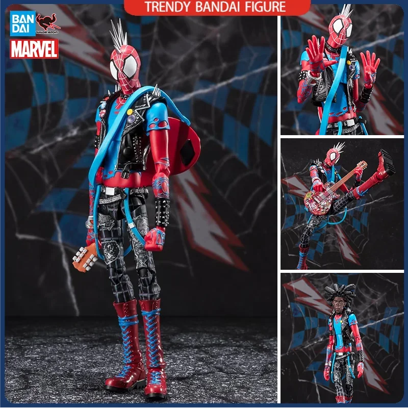 In Stock Bandai TAMASHII SHF SpiderMan Punk  Across the Spider-Verse S.H.Figuarts Action Figure Anime Model Toy Hobby Doll