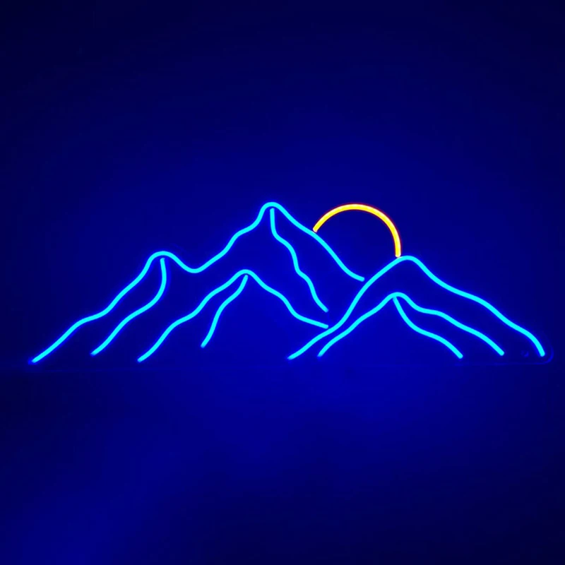 Imagem -02 - Led Sun Mountain Neon Light Sunrise Home Decor Sunconjunto Wall Art Decoração do Quarto Interior Lâmpada Usb Natal e Presente de Aniversário 5v