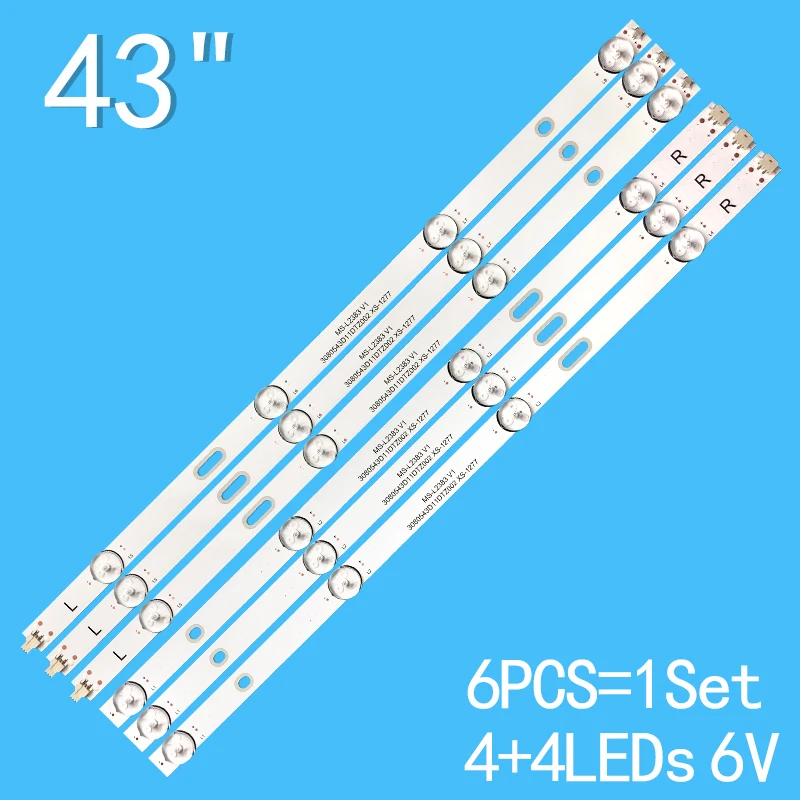 Matching LED strip for 43DLE172 43DLE178 MS-L2383 V1 3080543D11DTZ002 828mm 6V