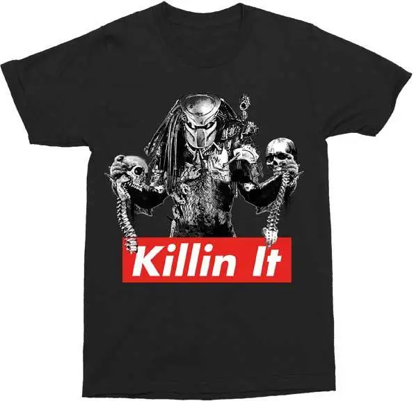Predator Killin It Holding Skulls Science Fiction Action Movie T Shirt 40-32