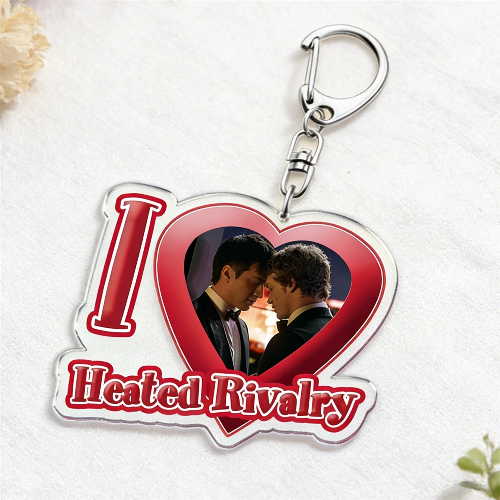 Hot I Love Heated Rivalry TV Show Keychain for Accessories Shane Hollander Ilya Rozanov Heart Keyring Jewelry Fans Friends Gifts