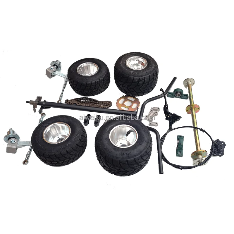 GO-KART box kart modification accessories steering rear axle 65CM rear axle 10x4.50-5 rain tire 11x7.10-5