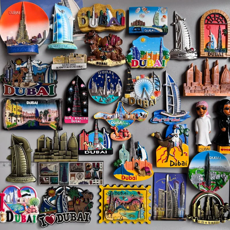 Dubai Fridge Magnets Burj Khalifa Tower Desert Camel Middle East Tourist Souvenirs Sailing Hotel UAE Decor Collection Gifts