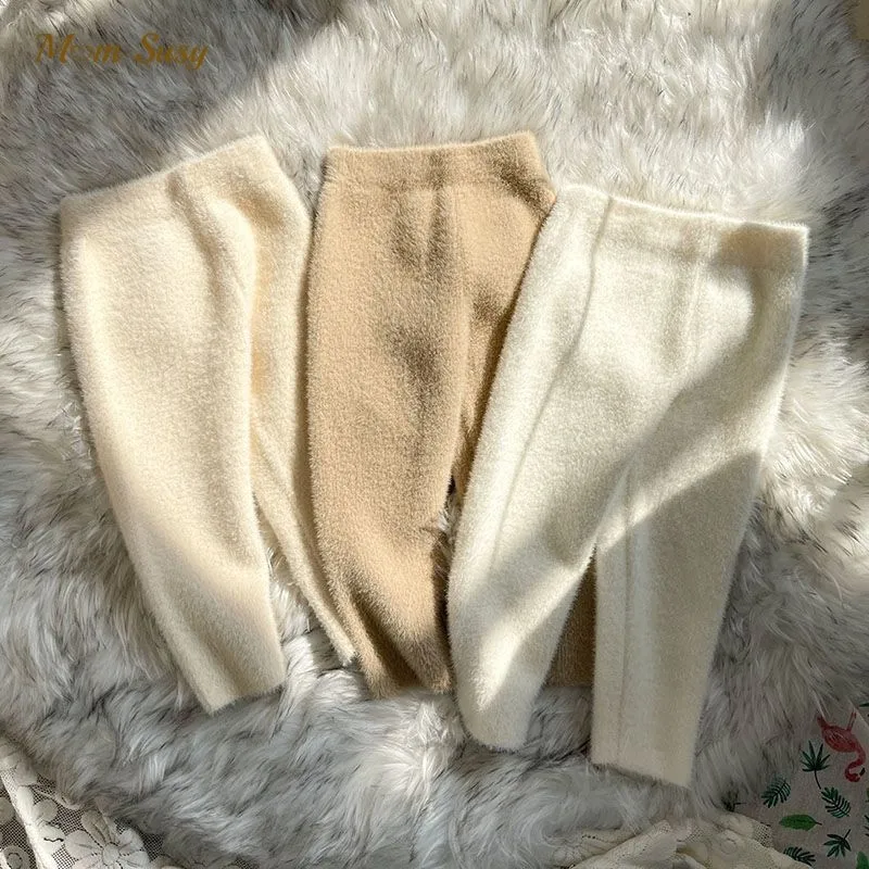 Baby Girl Boy Knitted Pant Loose Infant Toddler Child Wide Leg Trousers Solid Color Sping Autumn Winter Baby Clothes 2-7Y