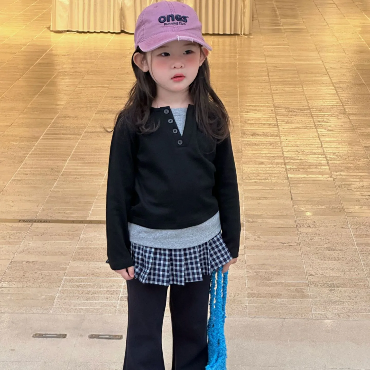 

2025 Autumn New Clothing Korean Children Girls' Ideas Splicing Fake Two-piece T-shirt Children's Autumn Bottoming Shirt