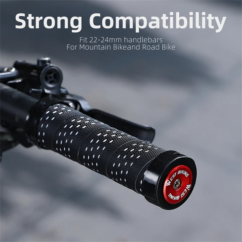 WEST BIKING MTB Road Bike Handlebar End Plugs Aluminum Alloy Handle Bar End Cap BMX Bike Grip Multi-color Cover Bicycle Accessor