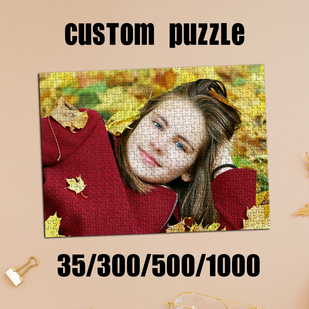 35/300/500/1000pcs Personalized Custom Photo Puzzle Photo Christmas Valentine's Day Birthday Gifts Toys For Boys Kids Toys