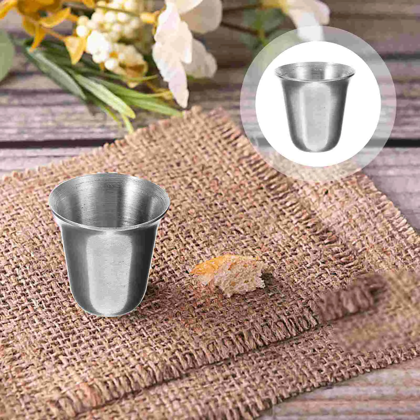 10 Pcs Chalice Stainless Steel Cup Religious Drinking Cups Metal Communions Coffee Mug Beer Portable