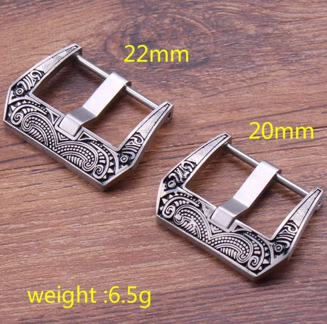 Retro Stainless Steel Screw-in Watch Buckle 18mm 20mm 22mm 24mm Black Metal Brushed Watchband Strap Clasp Accessories