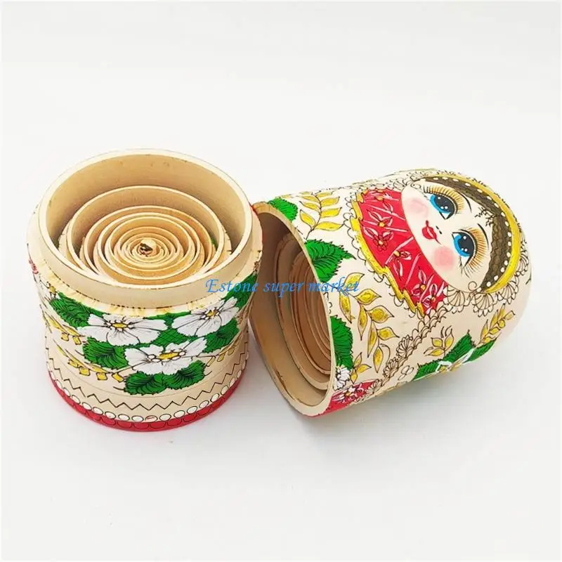 090B ماتريوشكا دمية التعشيش الروسية دمى التعشيش الروسية رسمت باليد 10 طبقة لعبة خشبية توفير المساحة للأطفال الترفيه