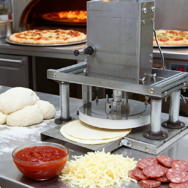 22CM Diameter Commercial  Dough Press Machine Automatic Sheeter Pressing for Roti Pancake Tortilla Pizza Dough Baking