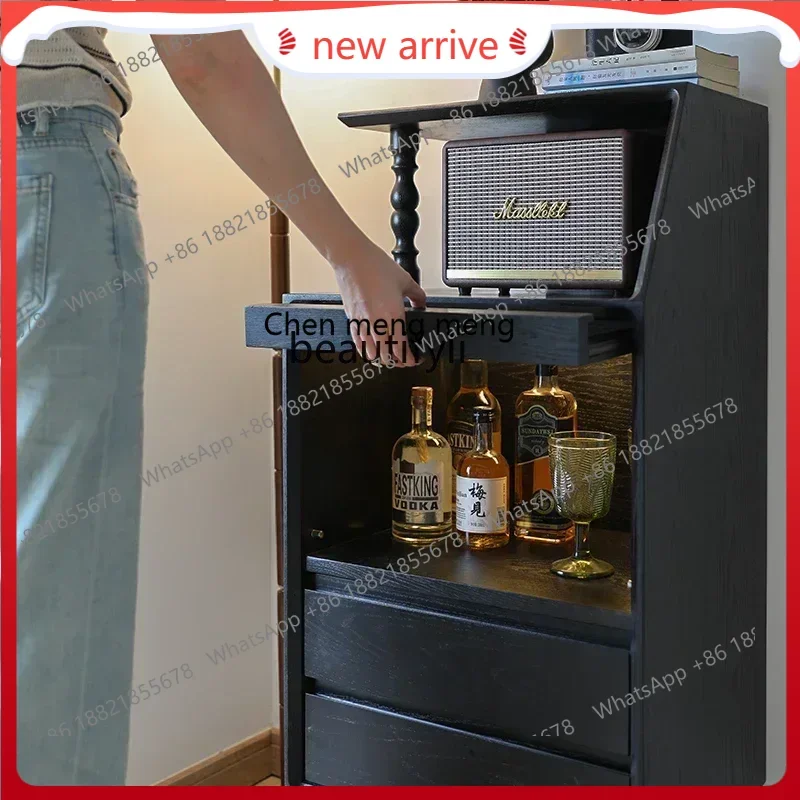 SS new styleRetro TV living room Solid wood bucket cabinet Water ripple sofa Side cabinet Living roomss 7486 ss 7486