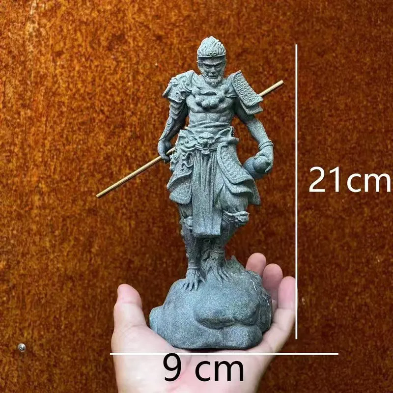 Black Myth Wukong Kits Ornaments New Chinese Style Green Sandstone Aquarium Decoration National Saint Buddha Advanced Simulation