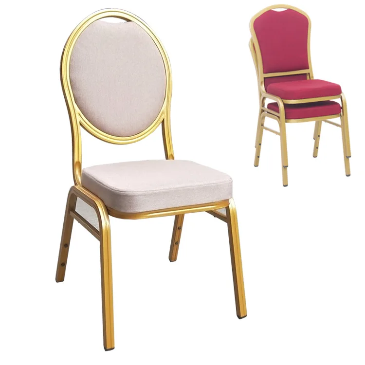 

Wedding Chair Hotel Restaurant Table Conference Chair Dining Iron Tube Round Head Banquet