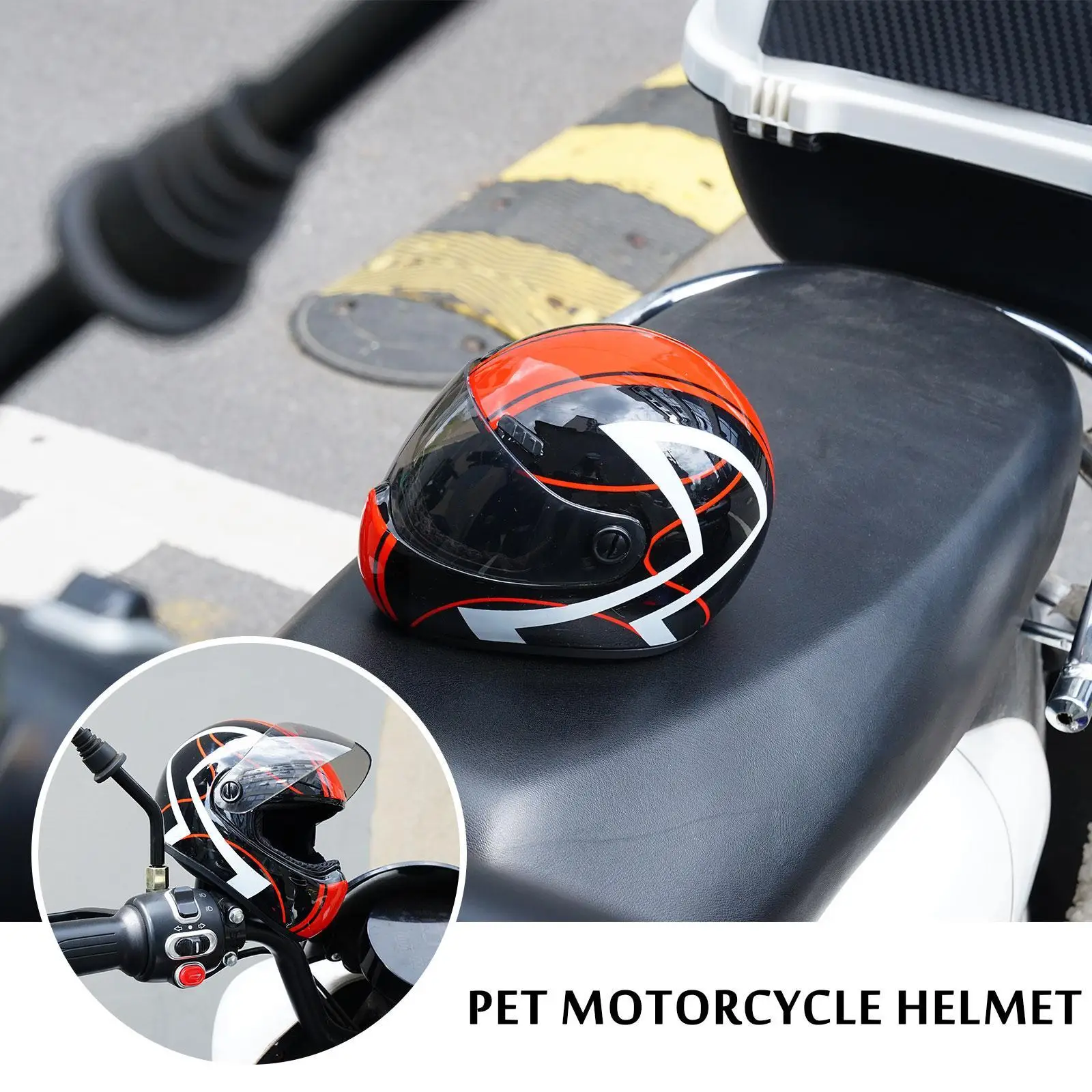 Fashion Pet Safety Mini Motorcycle Helmet Small Dog Styling Anti-collision Props Cute Pets Cat Hat Toys Riding Puppies Phot F1S9