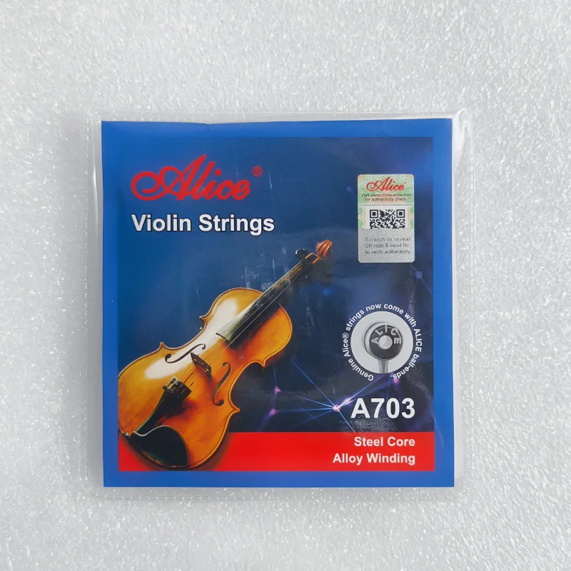 Alice Strings for Violin A703 Steel Core Alloy Windings for 1/8 1/4 1/2 3/4 4/4 Universal Violin Accessories