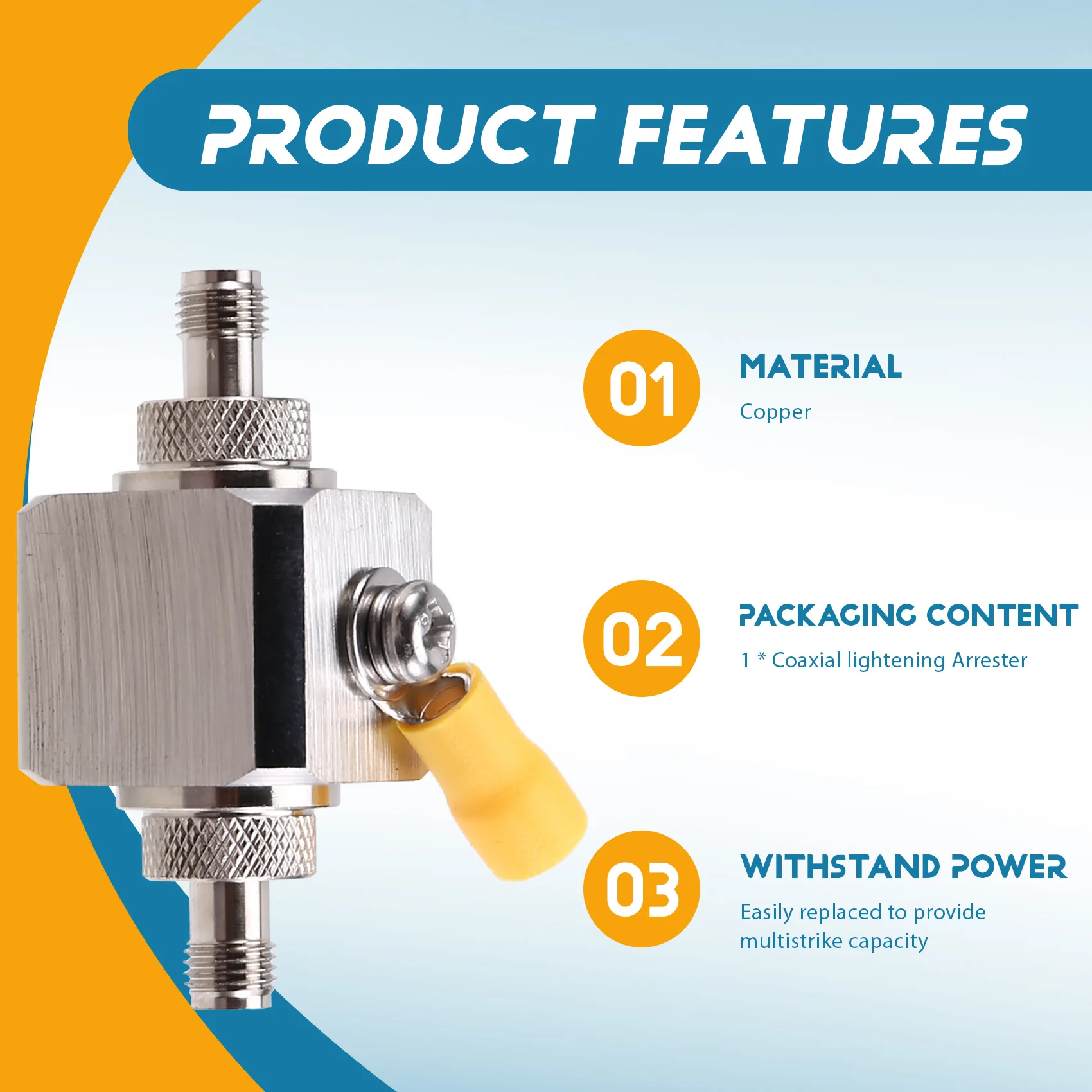 

Тип SMA, штекер, 6 ГГц, 50 Ом, коаксиальные грозозащитные ограничители с газовой трубкой 90 В, сетевой дизайн SMA