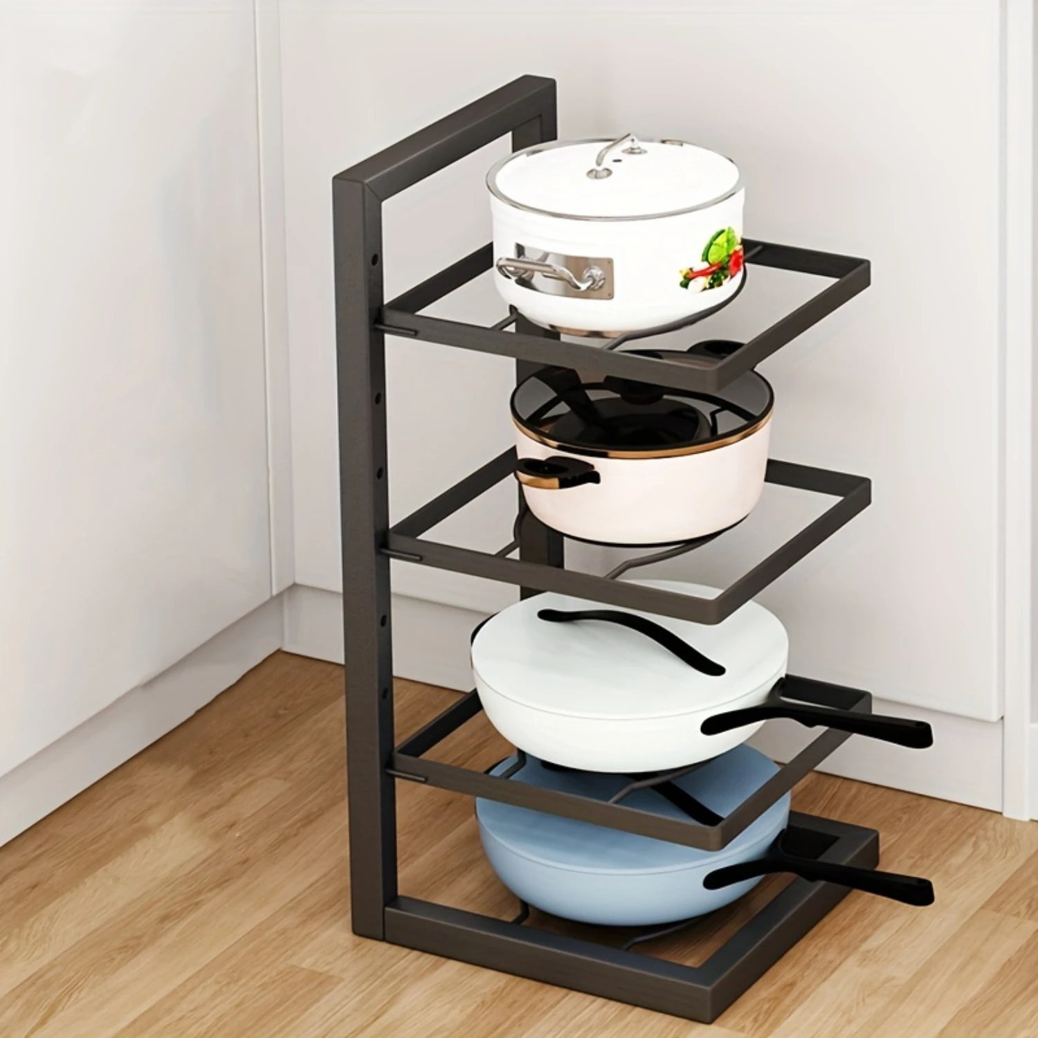 

1 шт. подставка для кастрюль из нержавеющей стали | Многослойные полки для под раковиной и шкафа | Держатель кухонной стойки с органайзерами и доступом