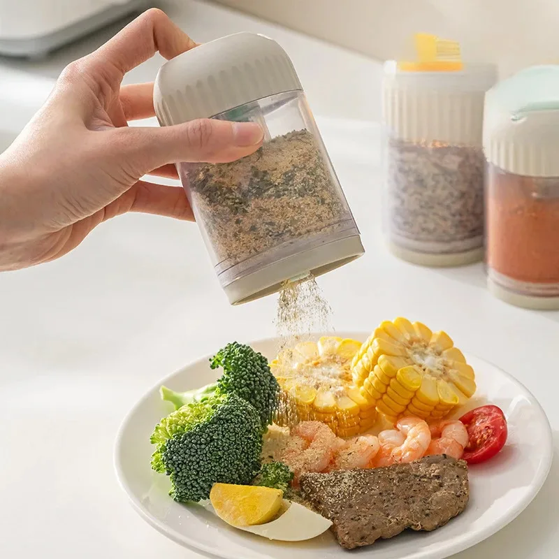 Sealed Quantitative Seasoning Jar Set - 1/3PCS Press-Type, Home Kitchen Use, Lid Included Salt & Sugar Box