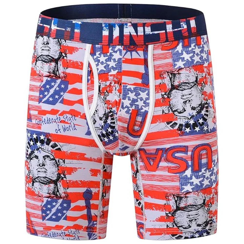 Jinshi Men's Long Boxer Briefs Comfort Breathable Soft Bamboo Underpants Boxer Shorts for Men