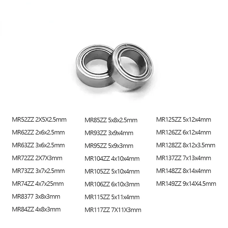 20pcs/lot High quality MR Series MR52ZZ MR63ZZ MR85ZZ MR95ZZ MR128ZZ MR137ZZ Bearing Metal Shielded Ball Bearings