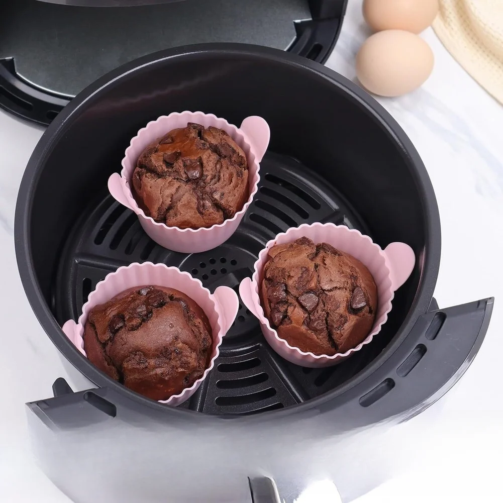 Precision sized pink silicone cake For baking tray 7.5 x 6.5 x 5.5 cm for air fryer consistent For baking results