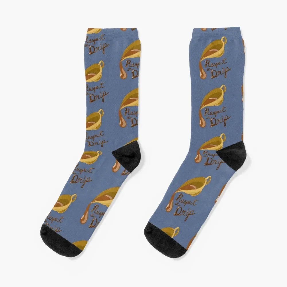 Respect the Drip, Gravy Boat, Gravy Design Socks anti-slip kawaii funny sock christmas stocking Boy Socks Women's