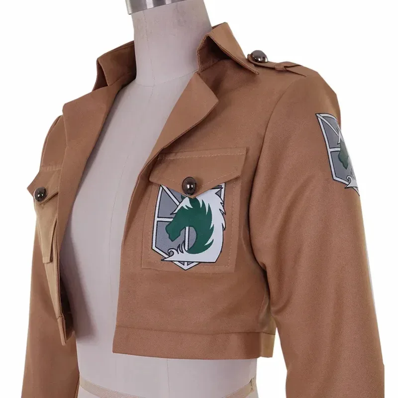 Anime attaque sur Titan veste AOT Shingeki no Kyojin Police militaire Eren Jaeger Cosplay Costume jeu japonais Halloween Carniv R