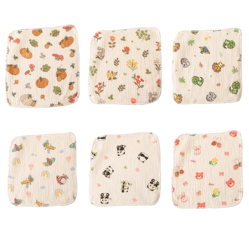 

Cotton Toddlers Bib Baby Burping Cloth Newborns Square Towel Small Handkerchief 6-layer Breathable Infants Washcloth QX2D