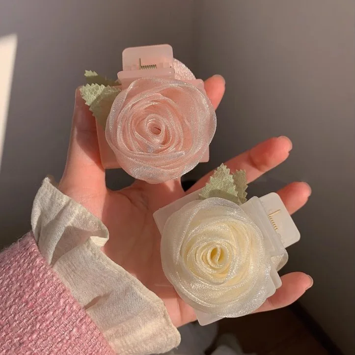 Pink Rose Grab Clip Spring New Updo Shark Clip Hair Headpiece