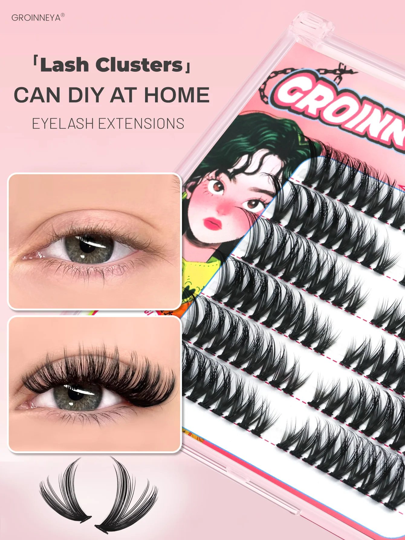 

Lashes cluster Natural False Eyelashes Individual Lashes Cluster DIY Lashes Extensions Clusters Lashes Soft Mink Lash Cluster