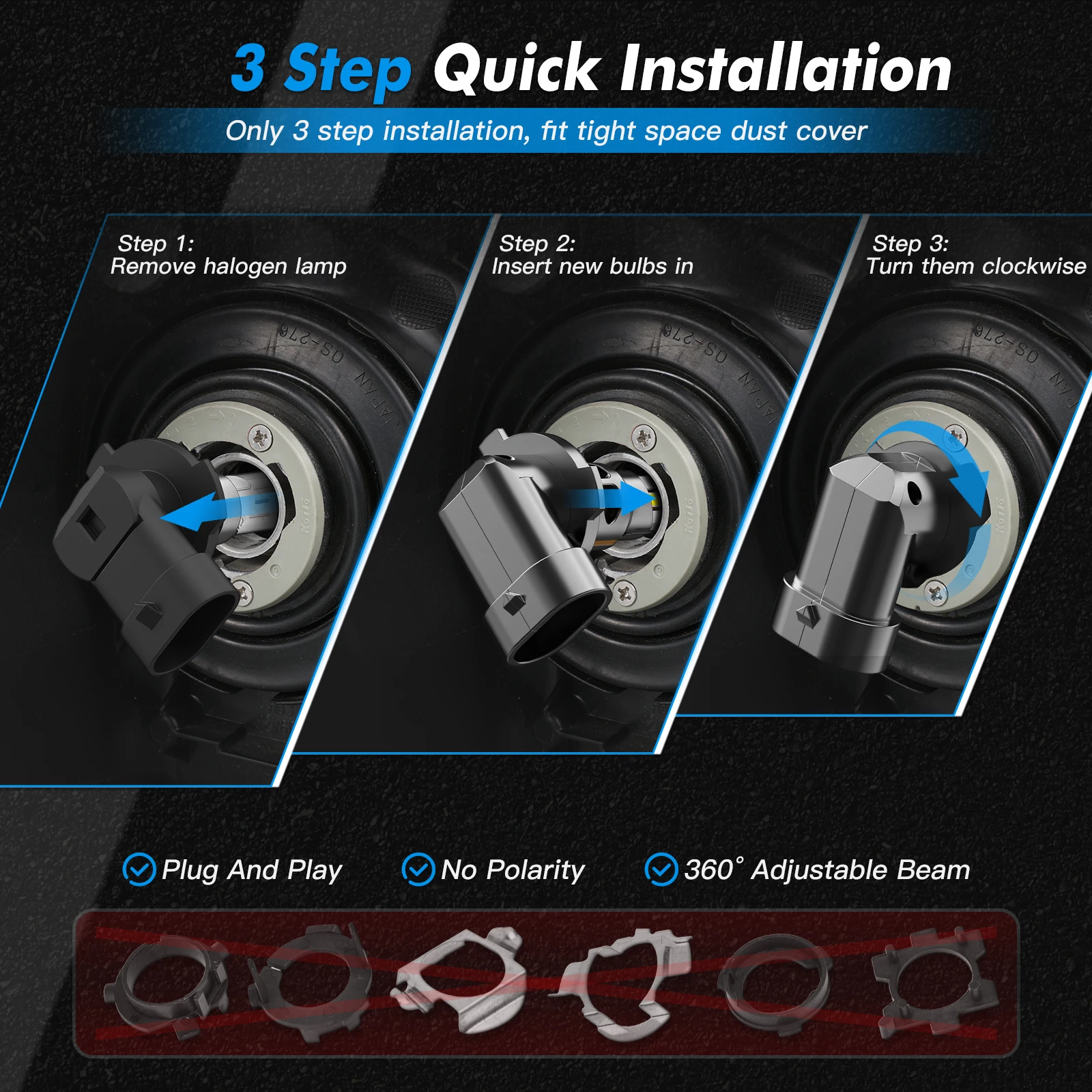 BEVINSEE HB3 9005 LED لمبات HB4 9006 H1 H3 880 881 H11 السيارات LED أضواء الضباب 70 واط 12000LM CANBUS اللاسلكية أضواء السيارة الصغيرة الحجم 12 فولت #6