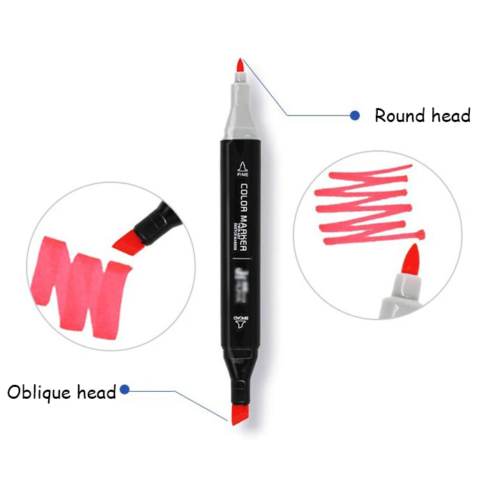 1 Pcs Single Art Marker Black White Acrylic Dual Head Alcohol Based Sketch Markers Pen Manga Drawing Pens Art Supplies