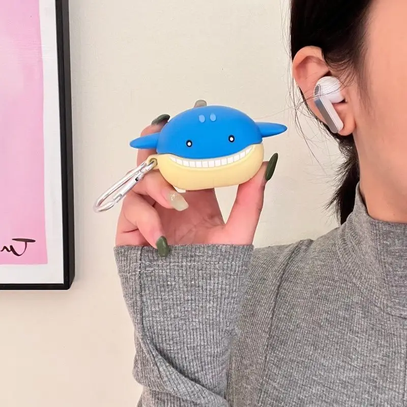 For Samsung Galaxy Buds 4 Pro Case,3D Cartoon Blue Whale Silicone Earphone Cover For Galaxy Buds 4 Case Cover Funda
