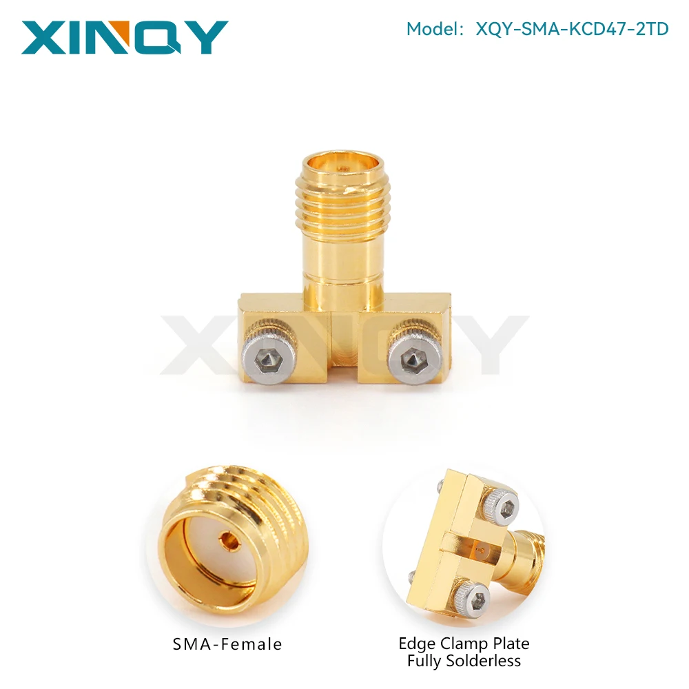 Xinqy Sma-Kcd47 Rf Connector 26.5g Pcb/Printing Board Sma Female Connector Edge Clamp Type, Fully Solder-Free