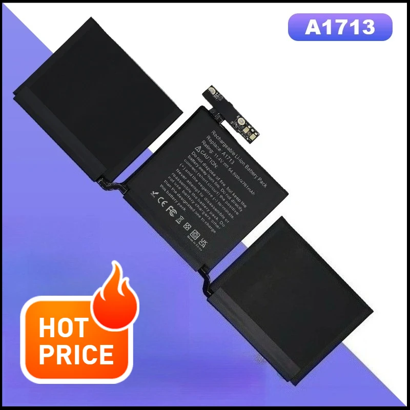 

A1713 Laptop Battery 11.4V 54.5Wh 4781mAh High Performance Li-Polymer Battery for MacBook Pro 13" laptops
