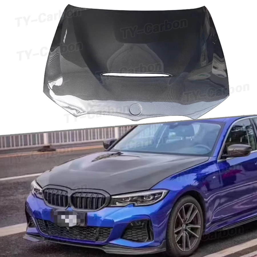 

High Quality GTS Style Real Carbon Fiber Front Perforated Engine Hood Body Kit for BMW 3 Series G20 G28 Body Kit Car Accessories