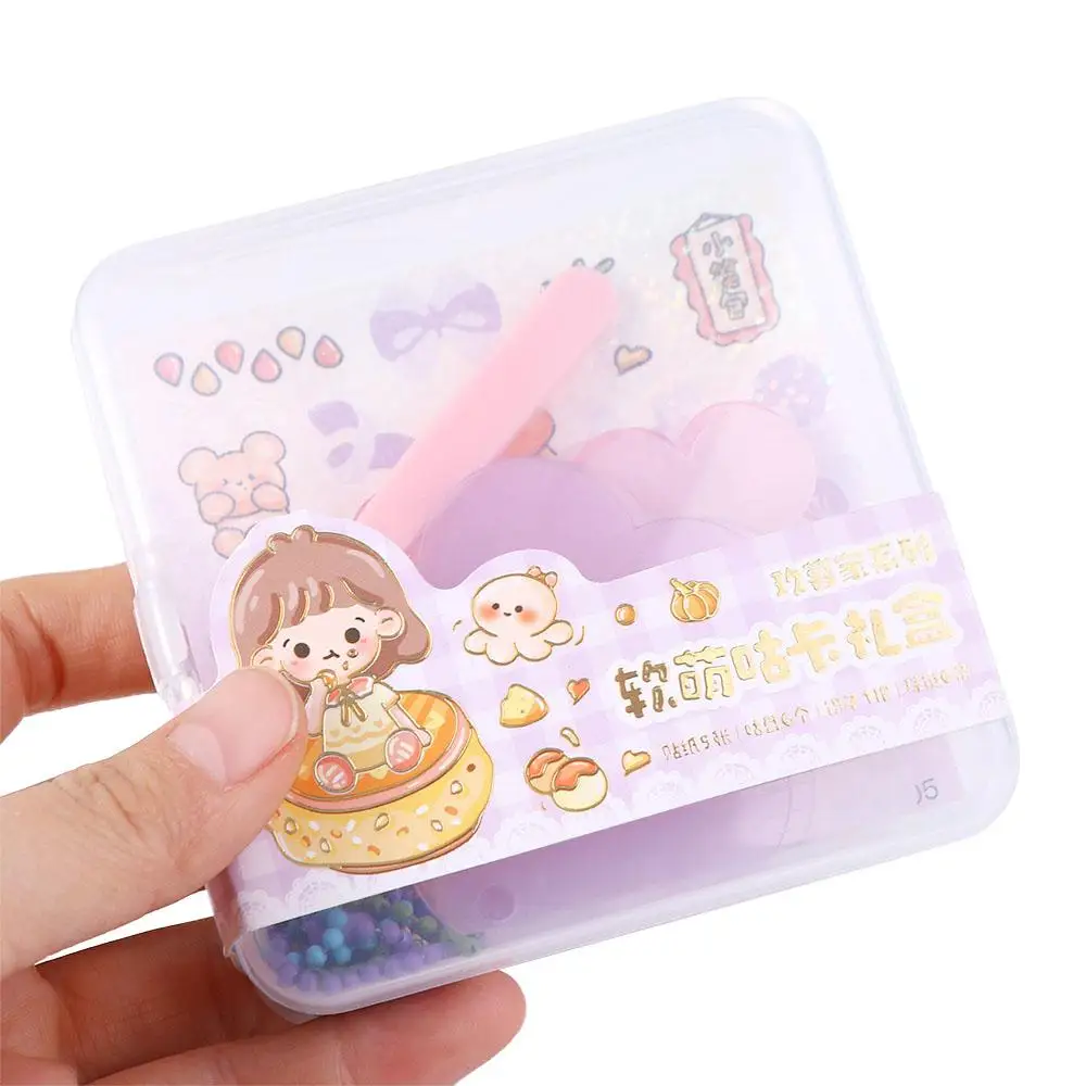 Party Decoration Handbook Tape Birthday Present Goo Card Gift Box Set DIY Keychain Making Kit DIY Keyring Handbook Stickers