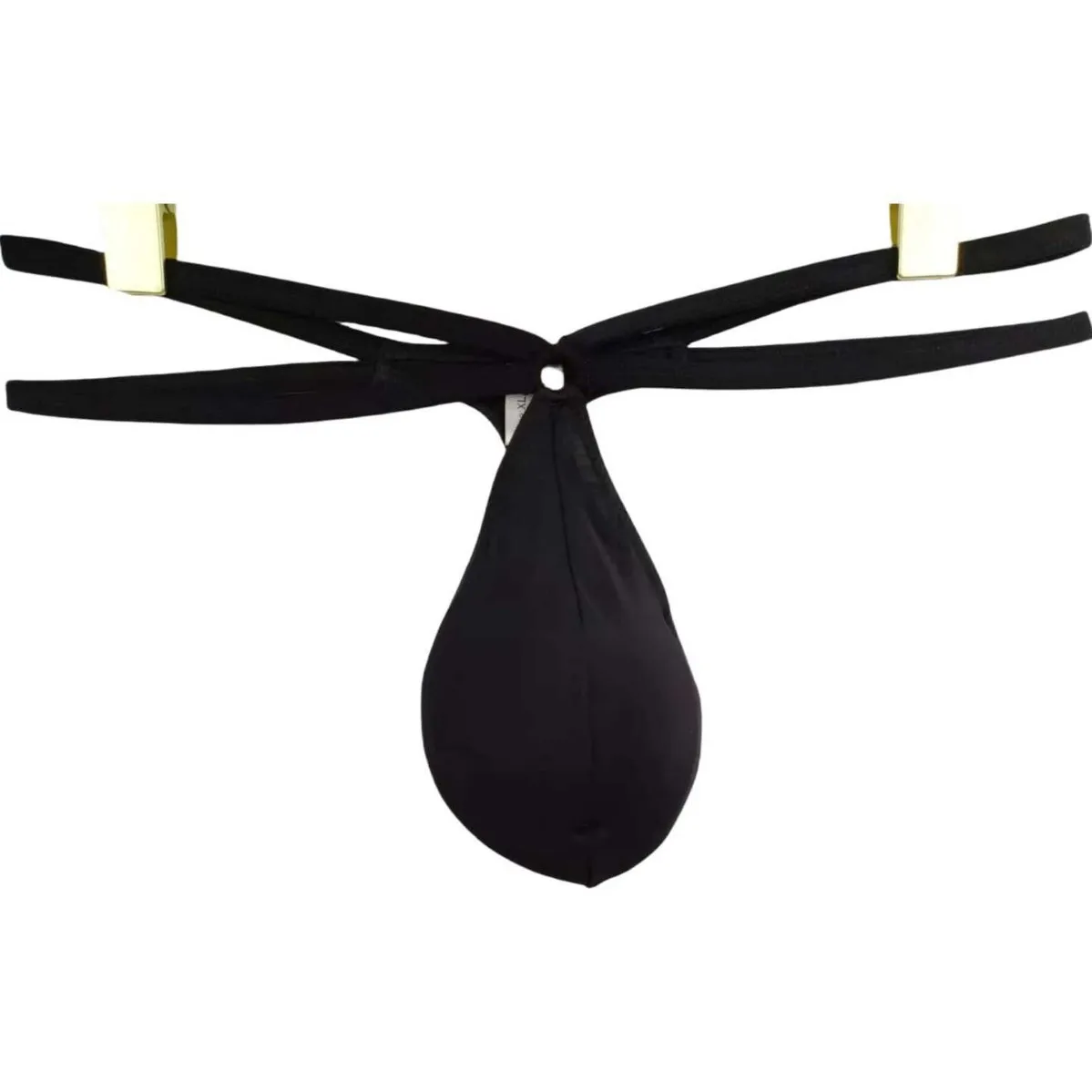 Men's Ice Silk G-String Thong Low Waist Thin Cross Strap U-Pouch Elastic Breathable Underwear